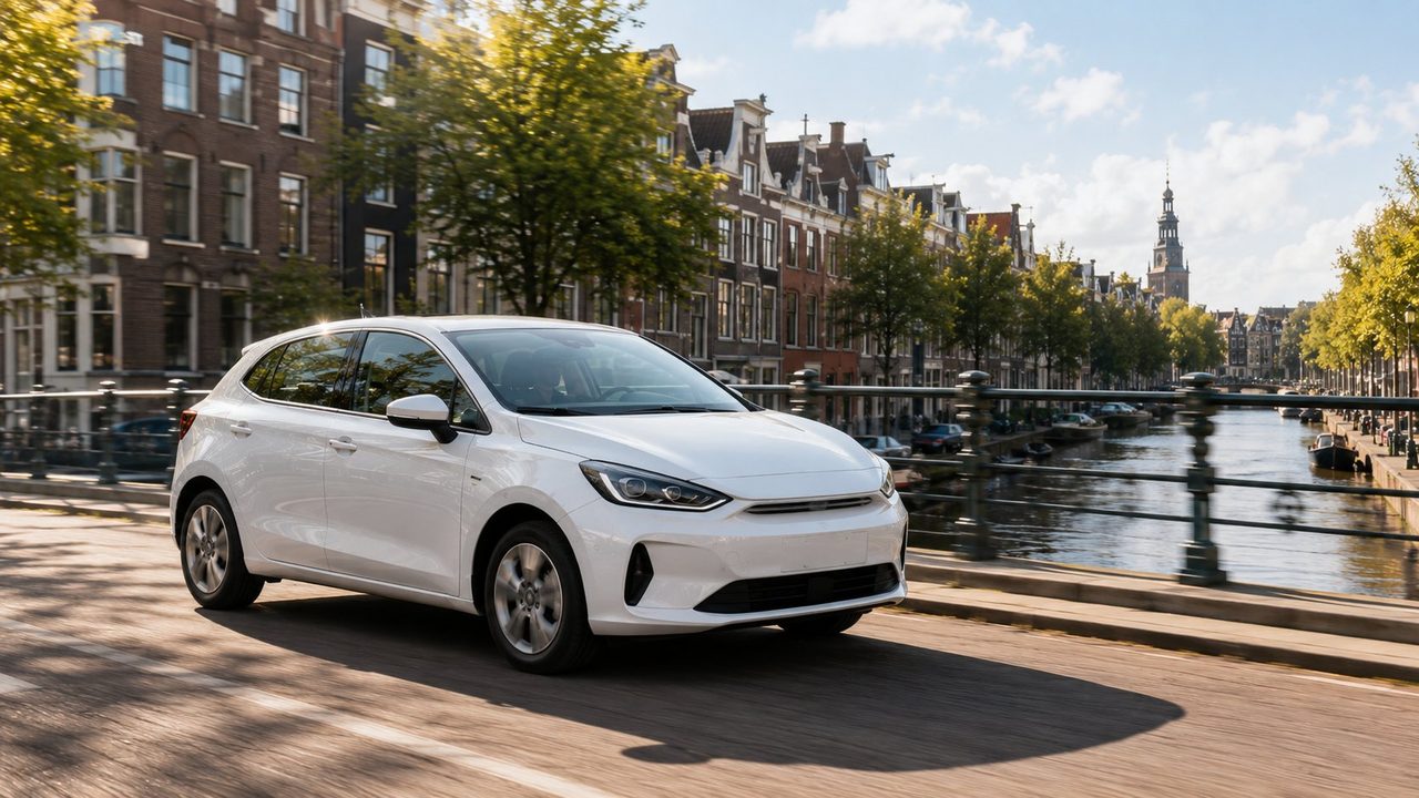 Moderne huurauto van Baruka klaar voor vertrek in Amsterdam