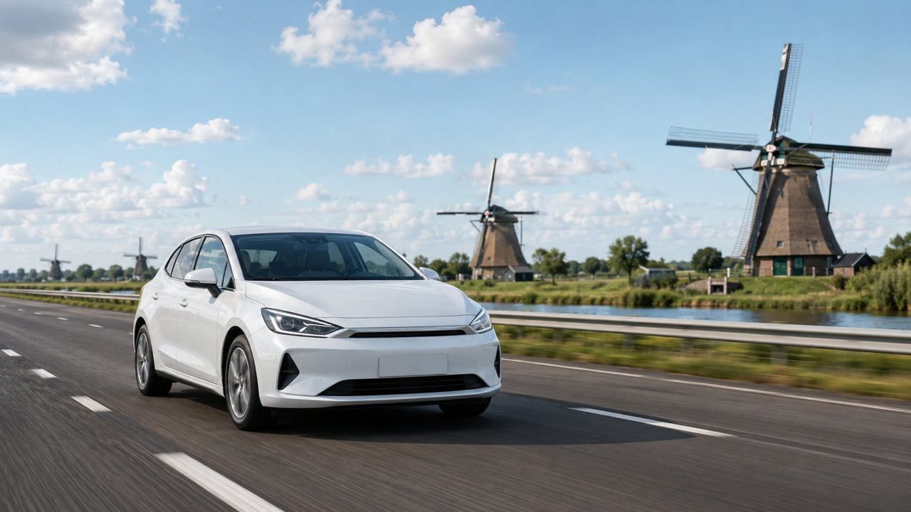 Huurauto op de Nederlandse snelweg